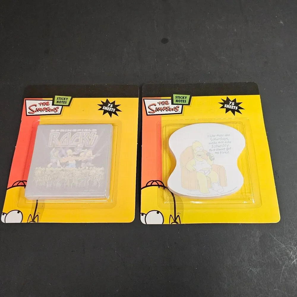 New 2007 Simpsons Sticky Note Pads Real Saturdays Rock 75 Sheets 2